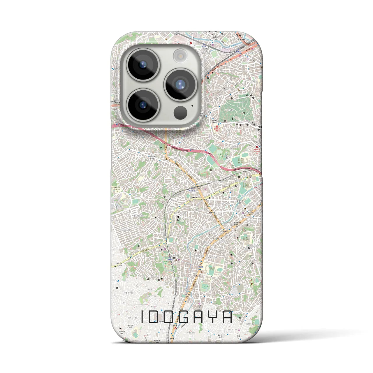 【井土ヶ谷】地図柄iPhoneケース（バックカバータイプ・ナチュラル）iPhone 15 Pro 用