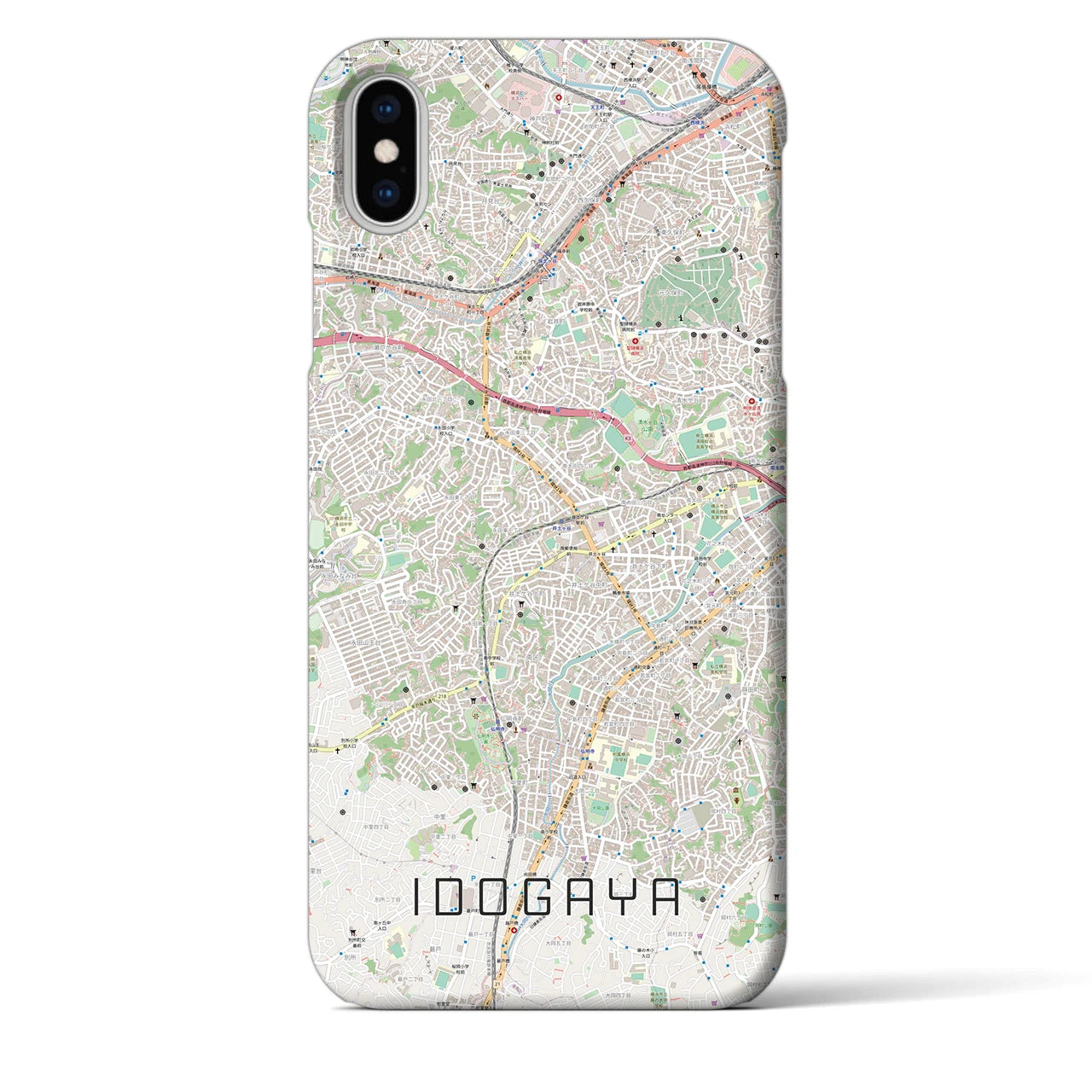 【井土ヶ谷】地図柄iPhoneケース（バックカバータイプ・ナチュラル）iPhone XS Max 用