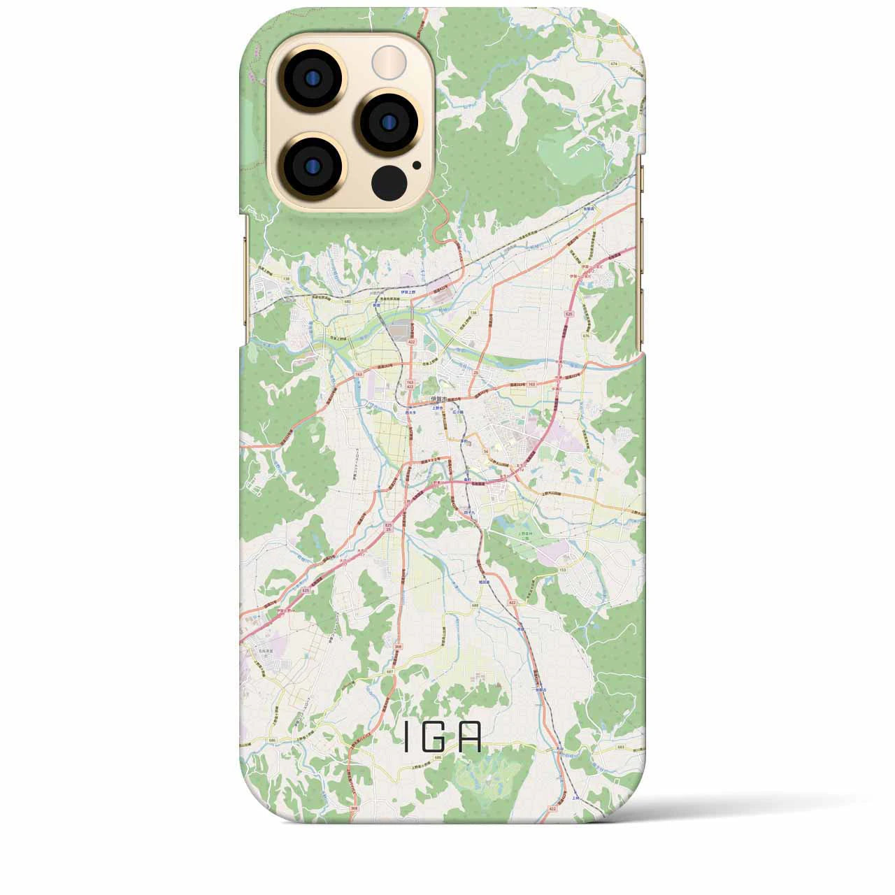 【伊賀】地図柄iPhoneケース（バックカバータイプ・ナチュラル）iPhone 12 Pro Max 用