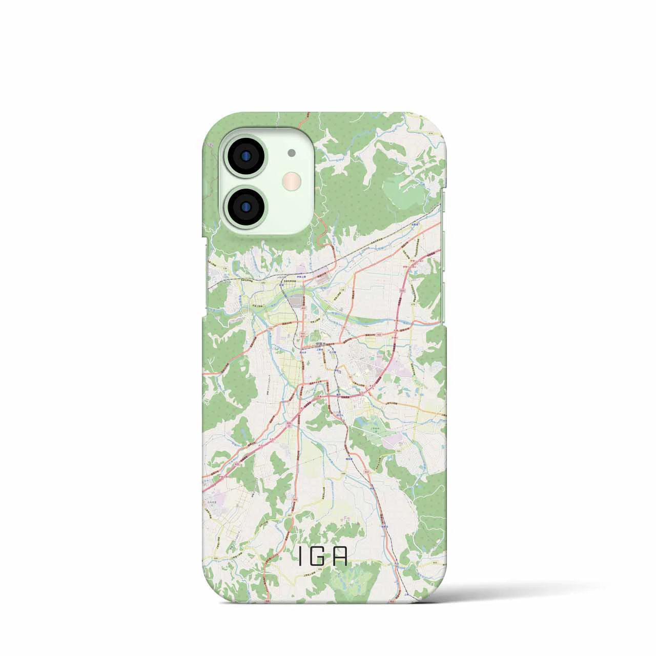 【伊賀】地図柄iPhoneケース（バックカバータイプ・ナチュラル）iPhone 12 mini 用