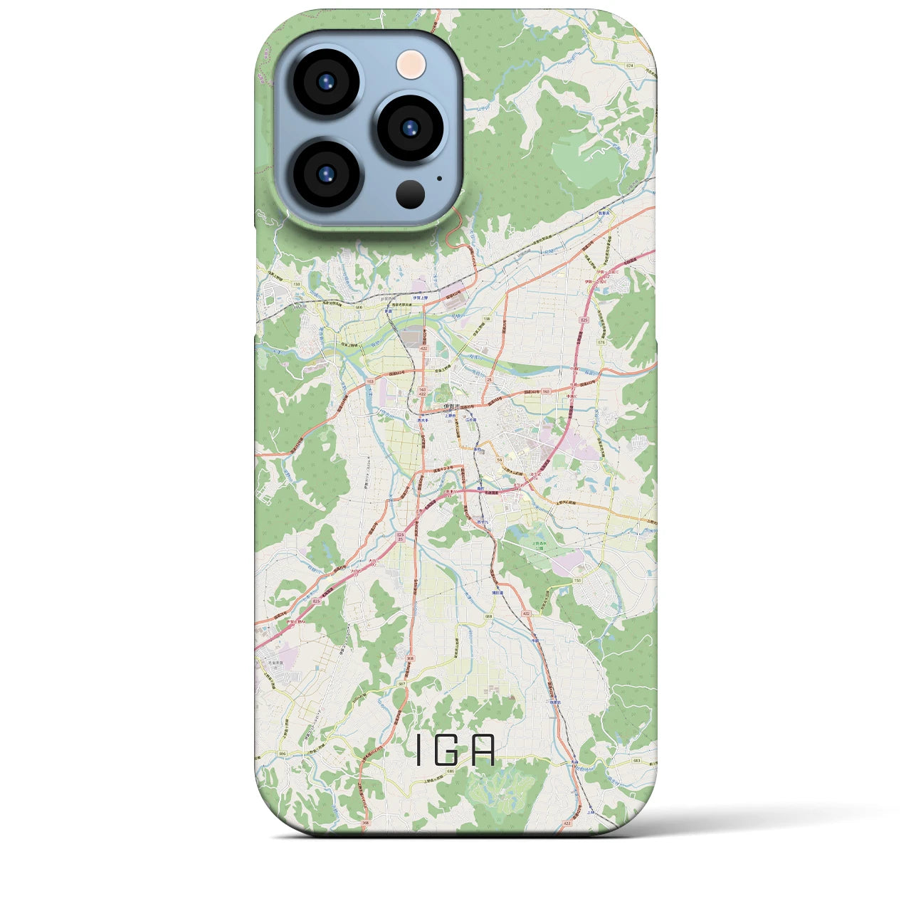 【伊賀】地図柄iPhoneケース（バックカバータイプ・ナチュラル）iPhone 13 Pro Max 用