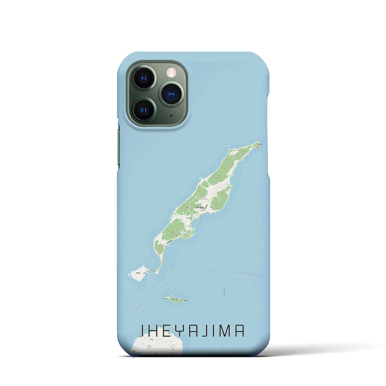 【伊平屋島】地図柄iPhoneケース（バックカバータイプ・ナチュラル）iPhone 11 Pro 用