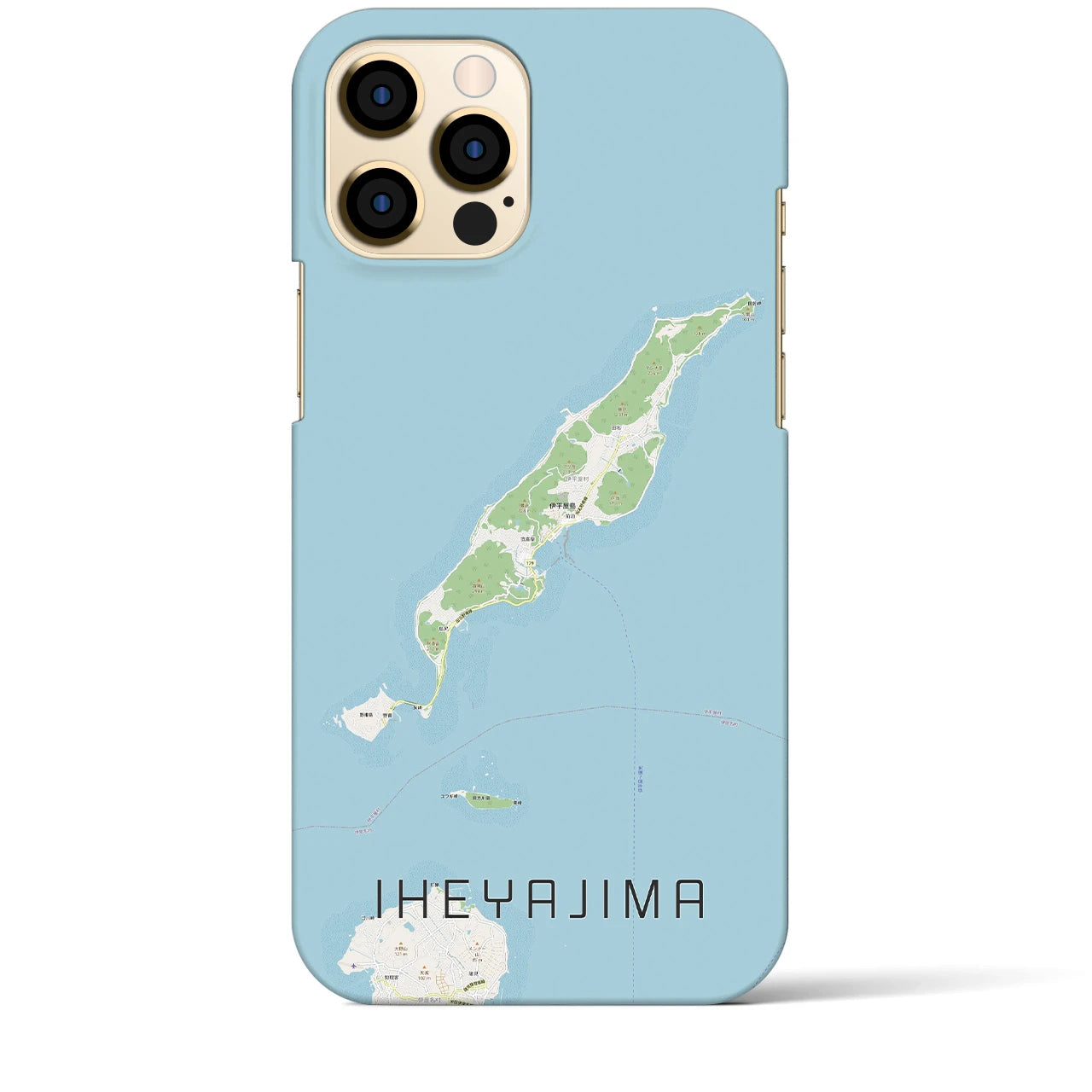 【伊平屋島】地図柄iPhoneケース（バックカバータイプ・ナチュラル）iPhone 12 Pro Max 用