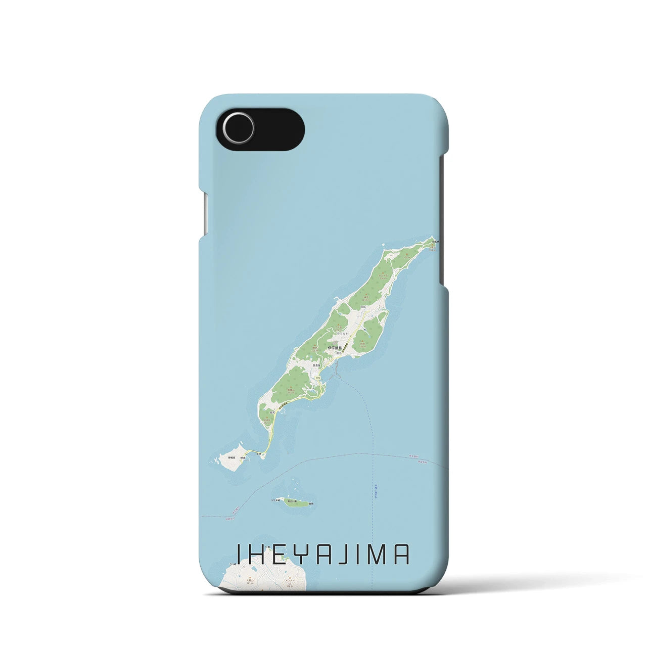 【伊平屋島】地図柄iPhoneケース（バックカバータイプ・ナチュラル）iPhone SE（第3 / 第2世代） / 8 / 7 / 6s / 6 用