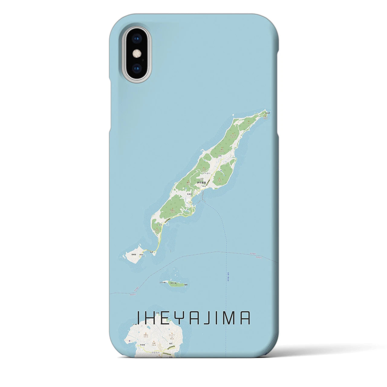 【伊平屋島】地図柄iPhoneケース（バックカバータイプ・ナチュラル）iPhone XS Max 用