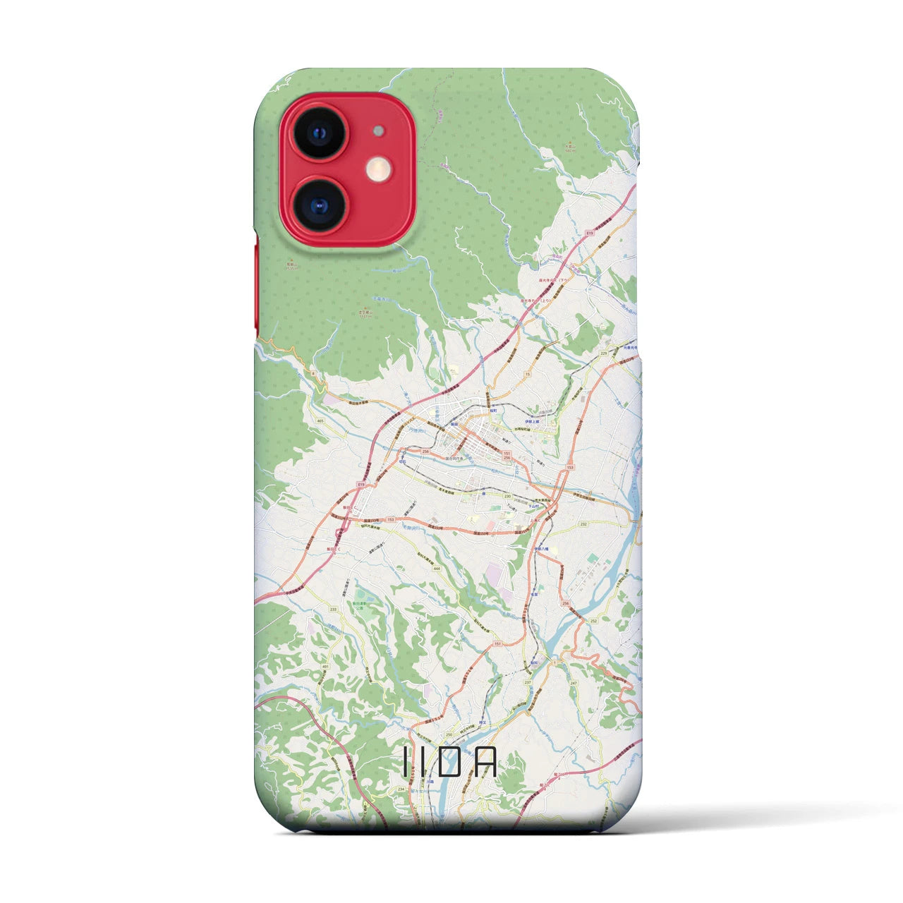 【飯田】地図柄iPhoneケース（バックカバータイプ・ナチュラル）iPhone 11 用