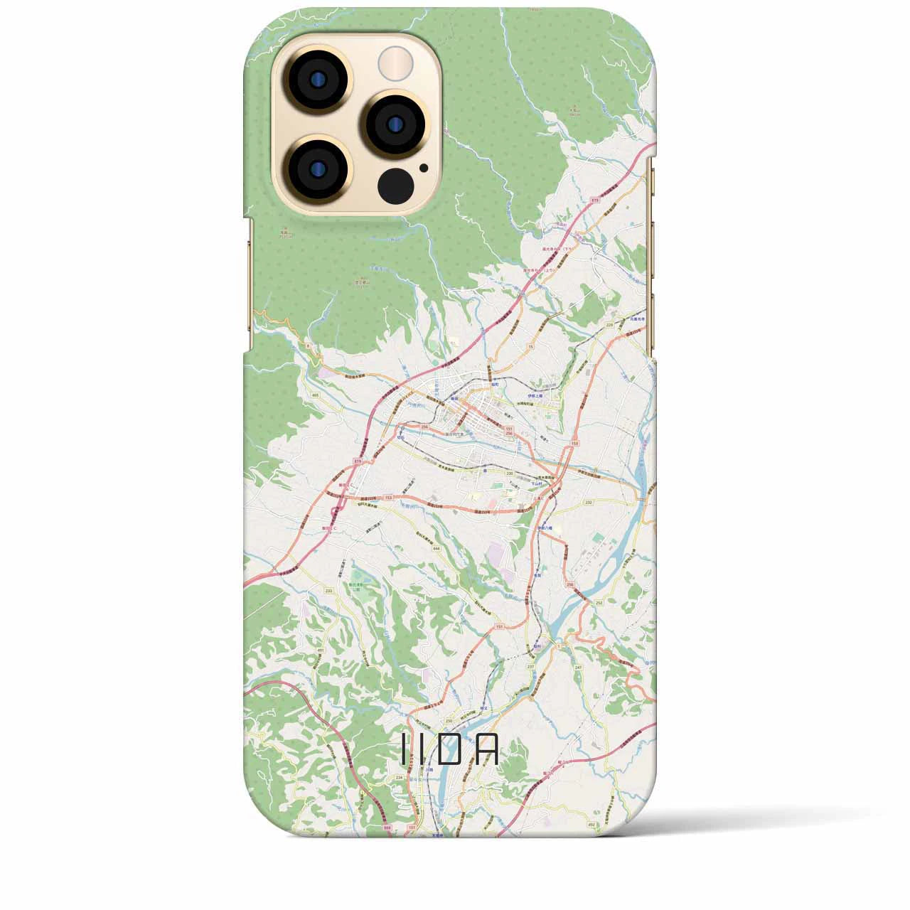 【飯田】地図柄iPhoneケース（バックカバータイプ・ナチュラル）iPhone 12 Pro Max 用