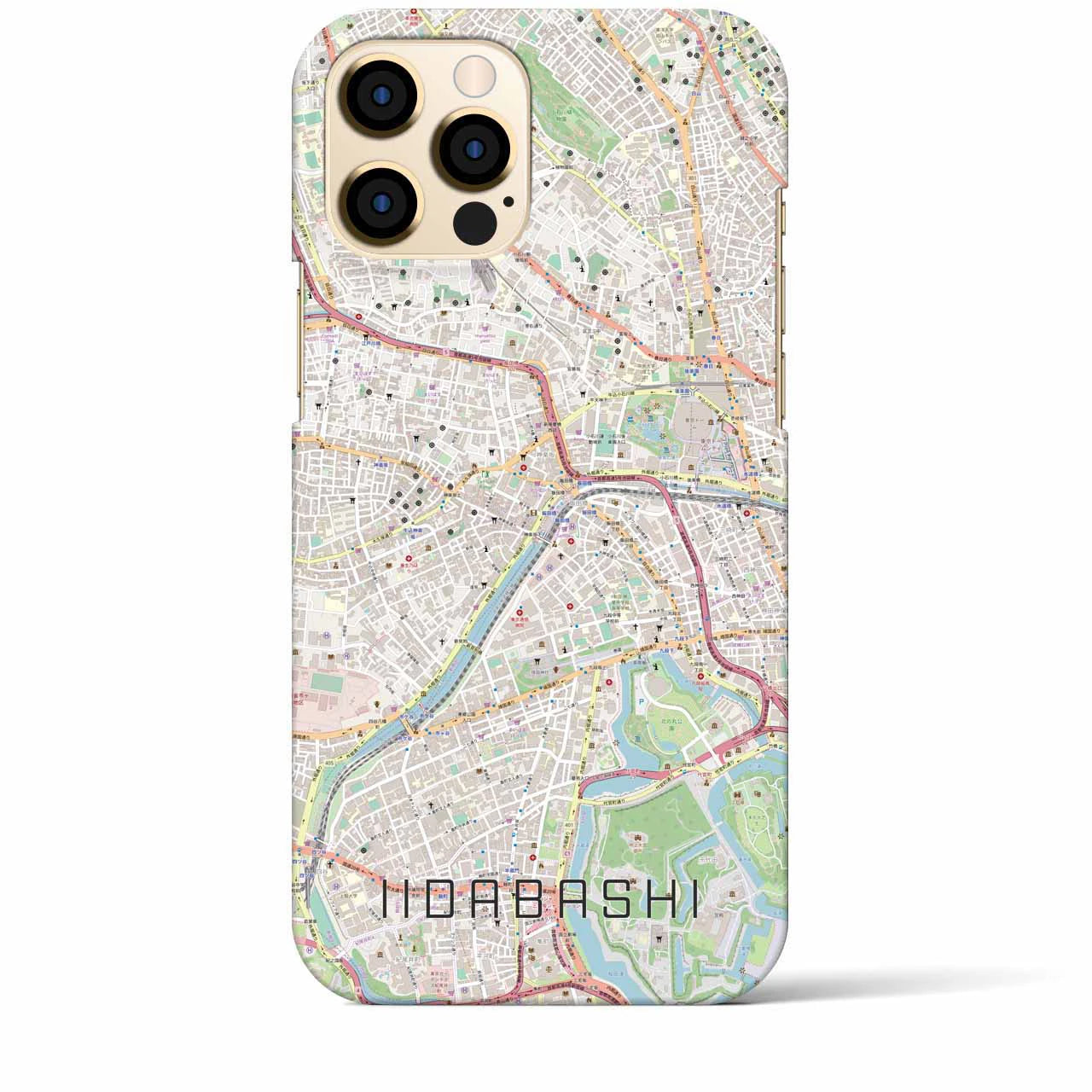 【飯田橋】地図柄iPhoneケース（バックカバータイプ・ナチュラル）iPhone 12 Pro Max 用