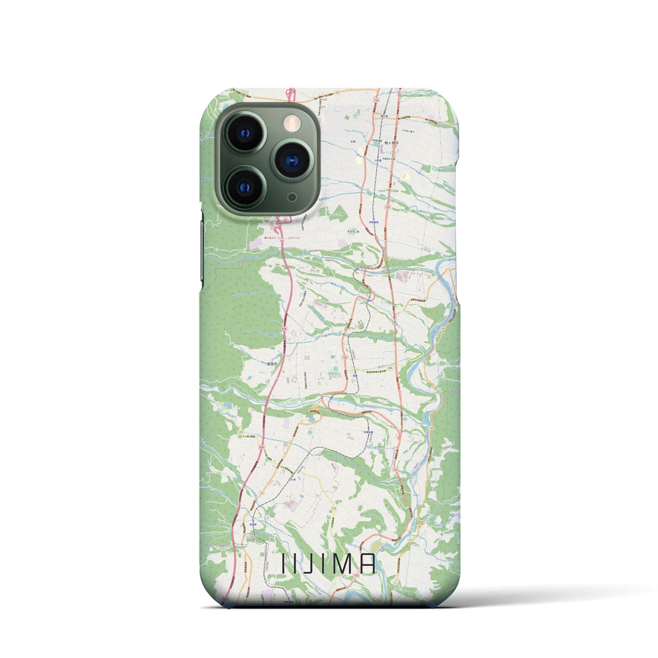 【飯島】地図柄iPhoneケース（バックカバータイプ・ナチュラル）iPhone 11 Pro 用