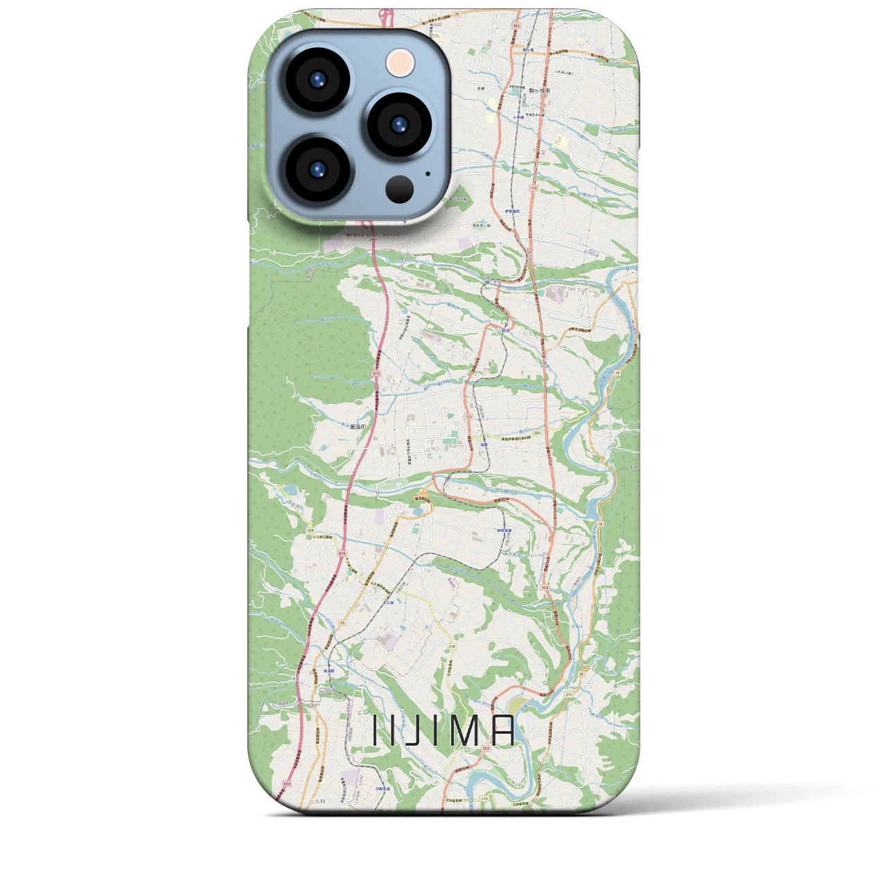 【飯島】地図柄iPhoneケース（バックカバータイプ・ナチュラル）iPhone 13 Pro Max 用