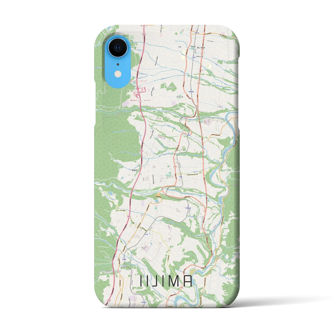 【飯島】地図柄iPhoneケース（バックカバータイプ・ナチュラル）iPhone XR 用