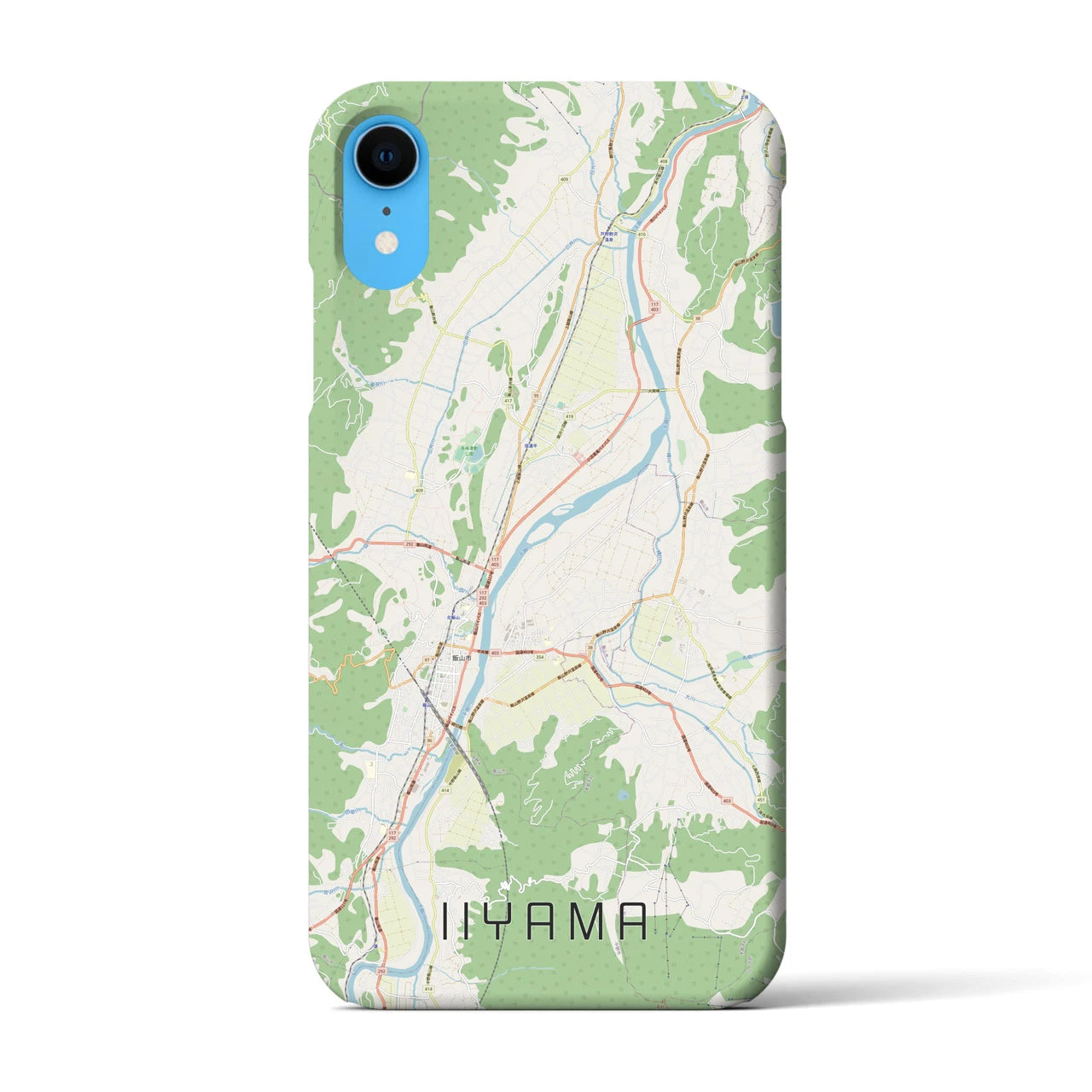 【飯山】地図柄iPhoneケース（バックカバータイプ・ナチュラル）iPhone XR 用