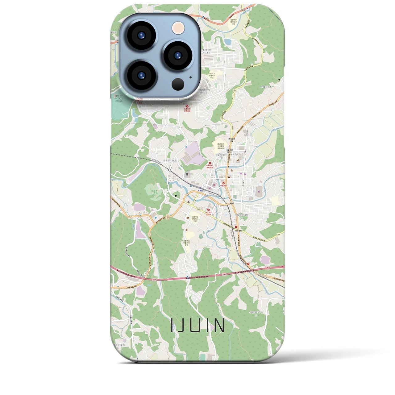 【伊集院】地図柄iPhoneケース（バックカバータイプ・ナチュラル）iPhone 13 Pro Max 用
