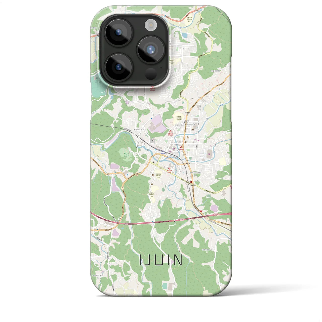 【伊集院】地図柄iPhoneケース（バックカバータイプ・ナチュラル）iPhone 15 Pro Max 用