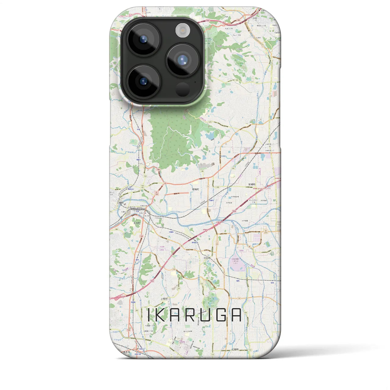 【斑鳩】地図柄iPhoneケース（バックカバータイプ・ナチュラル）iPhone 15 Pro Max 用