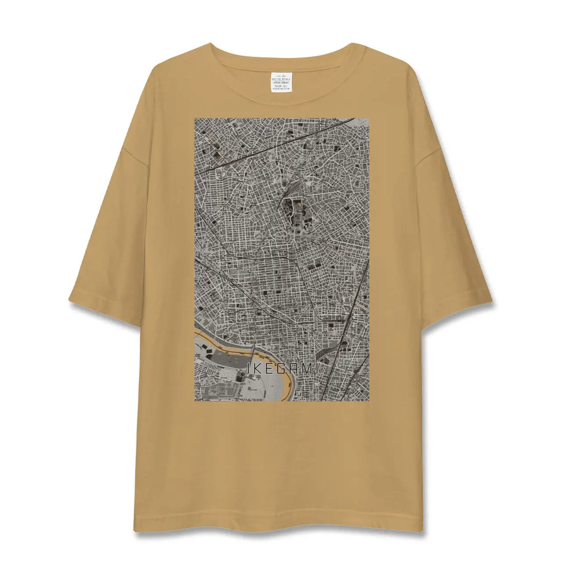 【池上(東京都)】地図柄ビッグシルエットTシャツ