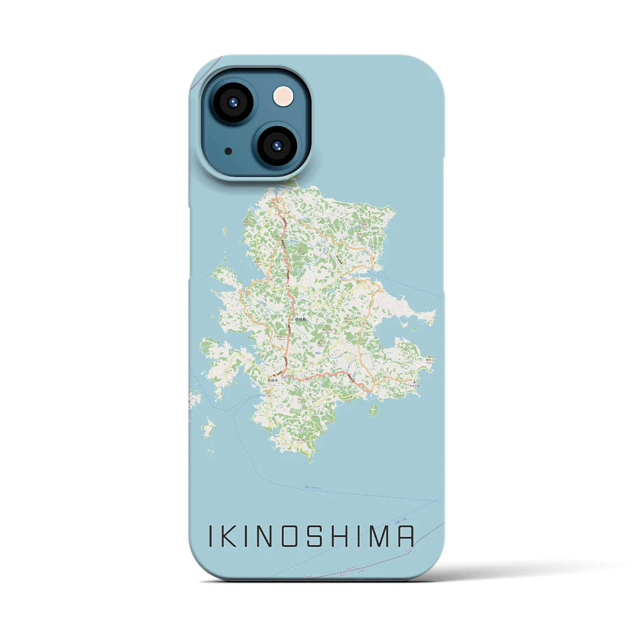 【壱岐島】地図柄iPhoneケース（バックカバータイプ・ナチュラル）iPhone 13 用