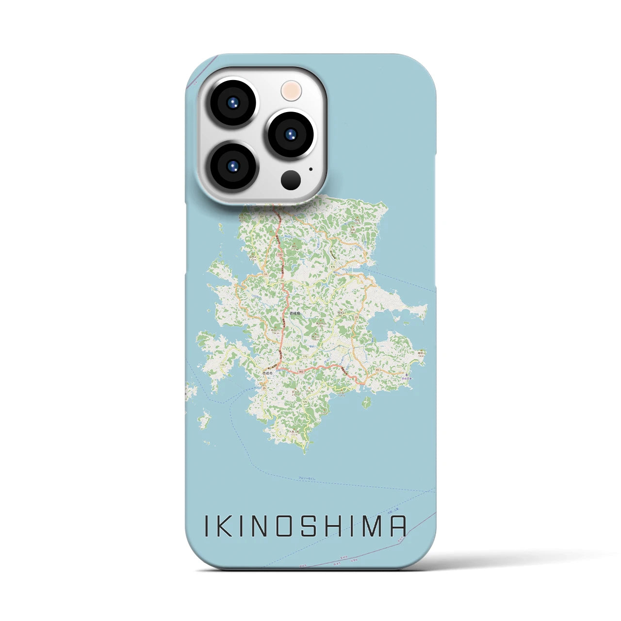 【壱岐島】地図柄iPhoneケース（バックカバータイプ・ナチュラル）iPhone 13 Pro 用