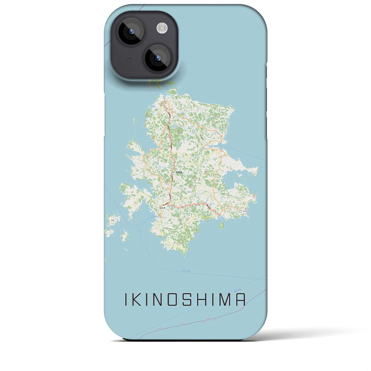 【壱岐島】地図柄iPhoneケース（バックカバータイプ・ナチュラル）iPhone 14 Plus 用