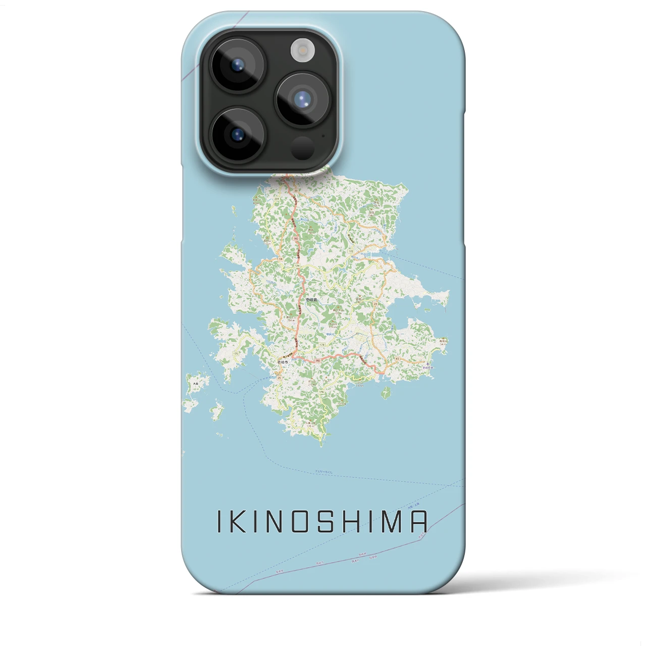 【壱岐島】地図柄iPhoneケース（バックカバータイプ・ナチュラル）iPhone 15 Pro Max 用