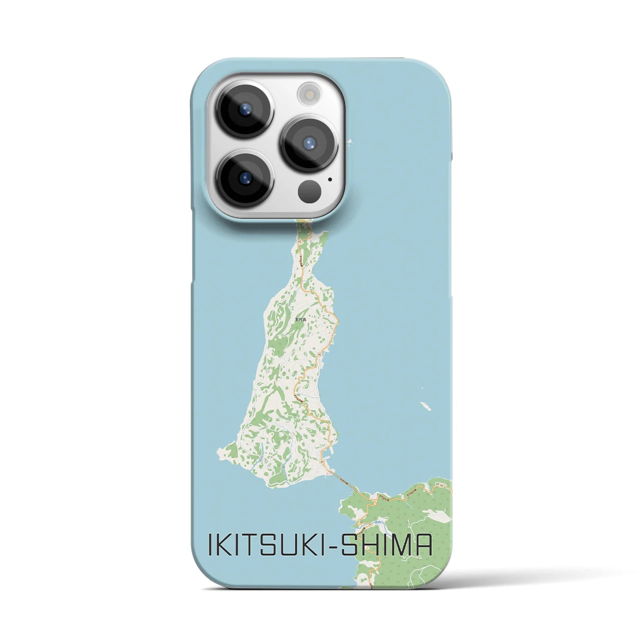 【生月島】地図柄iPhoneケース（バックカバータイプ・ナチュラル）iPhone 14 Pro 用
