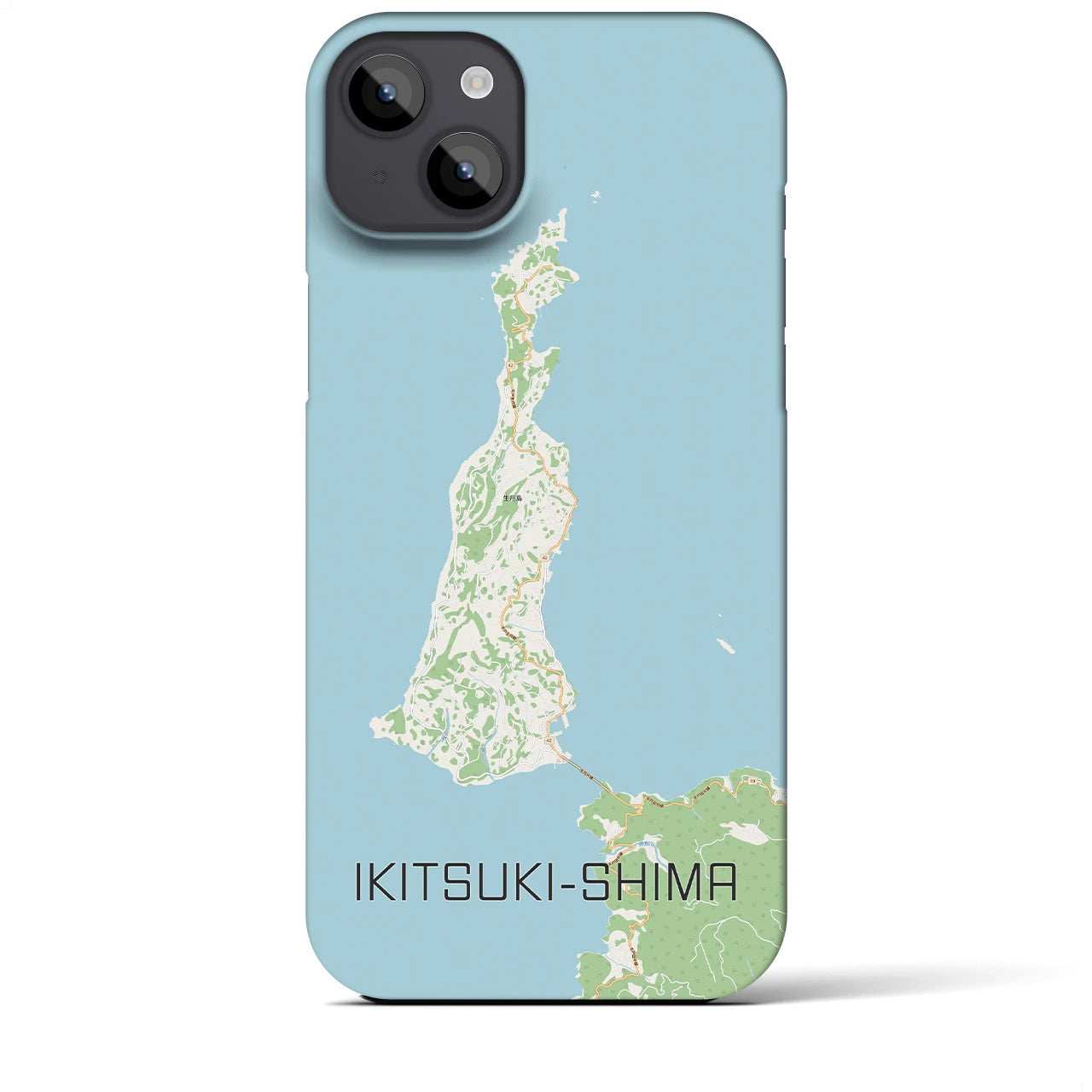 【生月島】地図柄iPhoneケース（バックカバータイプ・ナチュラル）iPhone 14 Plus 用