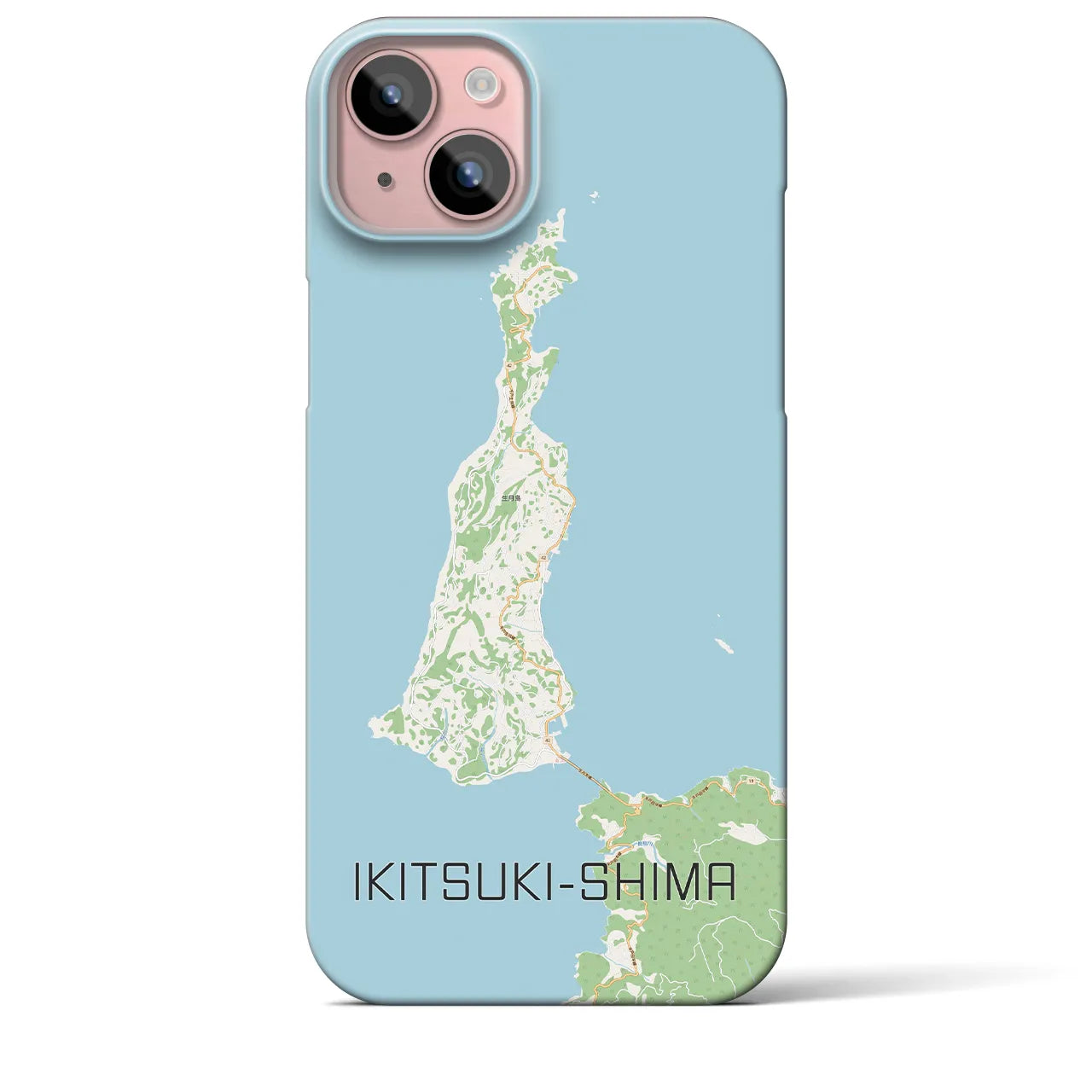 【生月島】地図柄iPhoneケース（バックカバータイプ・ナチュラル）iPhone 15 Plus 用