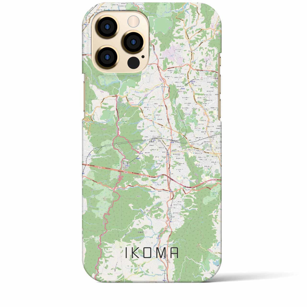 【生駒】地図柄iPhoneケース（バックカバータイプ・ナチュラル）iPhone 12 Pro Max 用