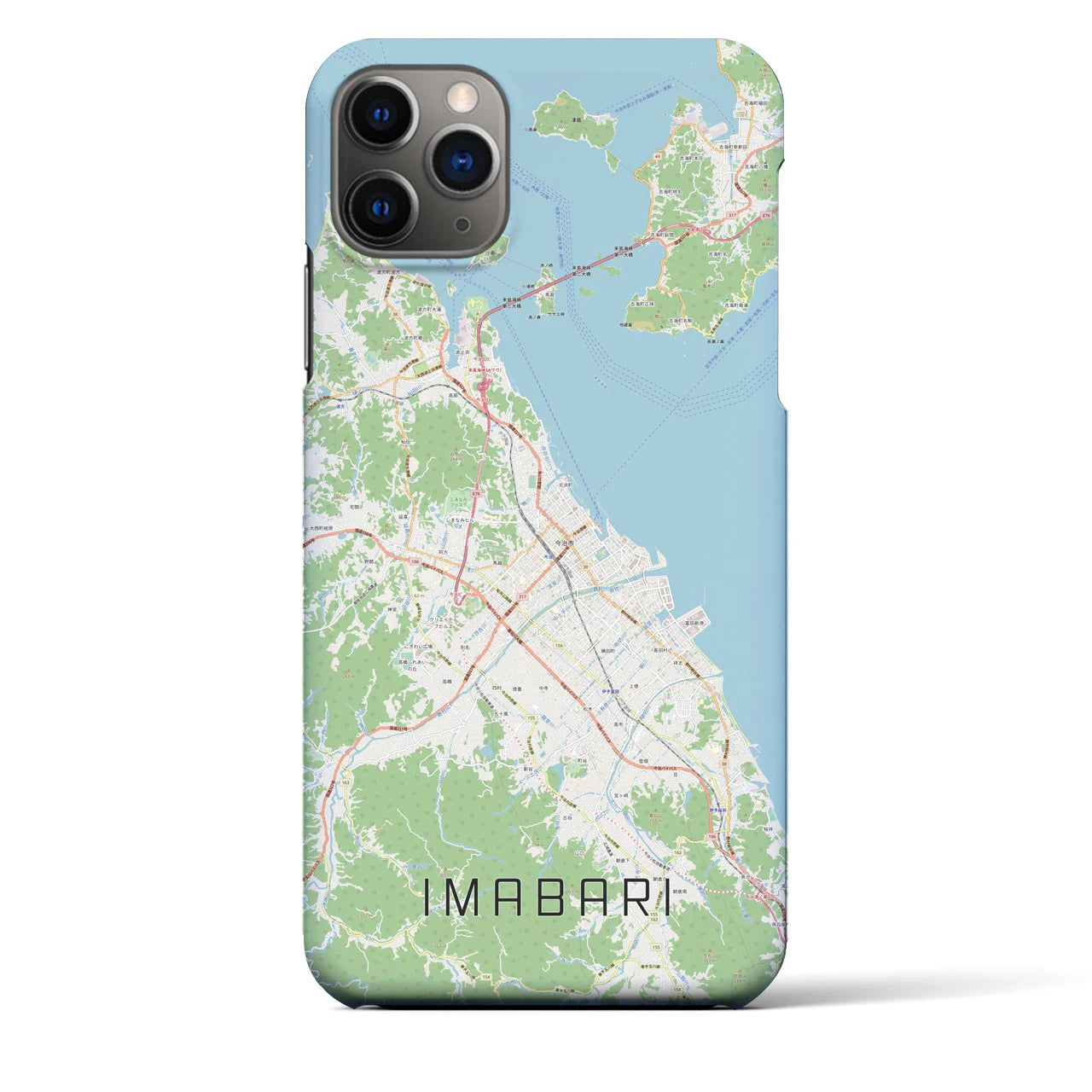【今治2】地図柄iPhoneケース（バックカバータイプ・ナチュラル）iPhone 11 Pro Max 用