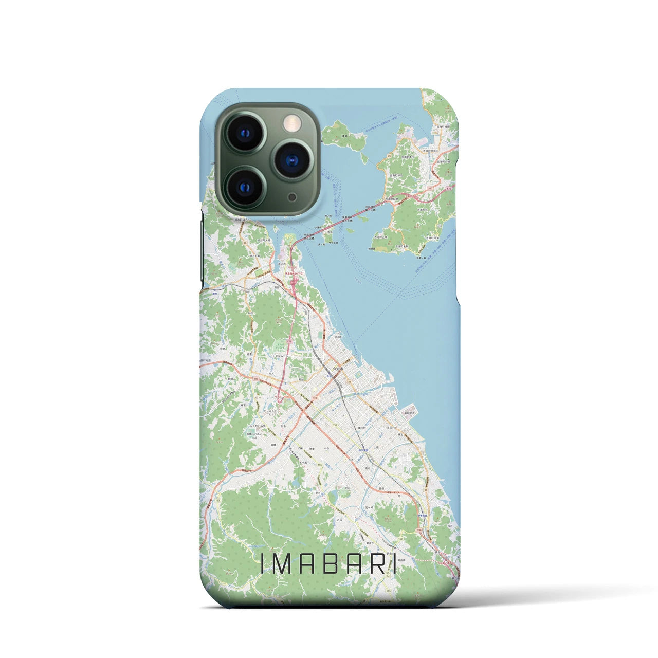 【今治2】地図柄iPhoneケース（バックカバータイプ・ナチュラル）iPhone 11 Pro 用