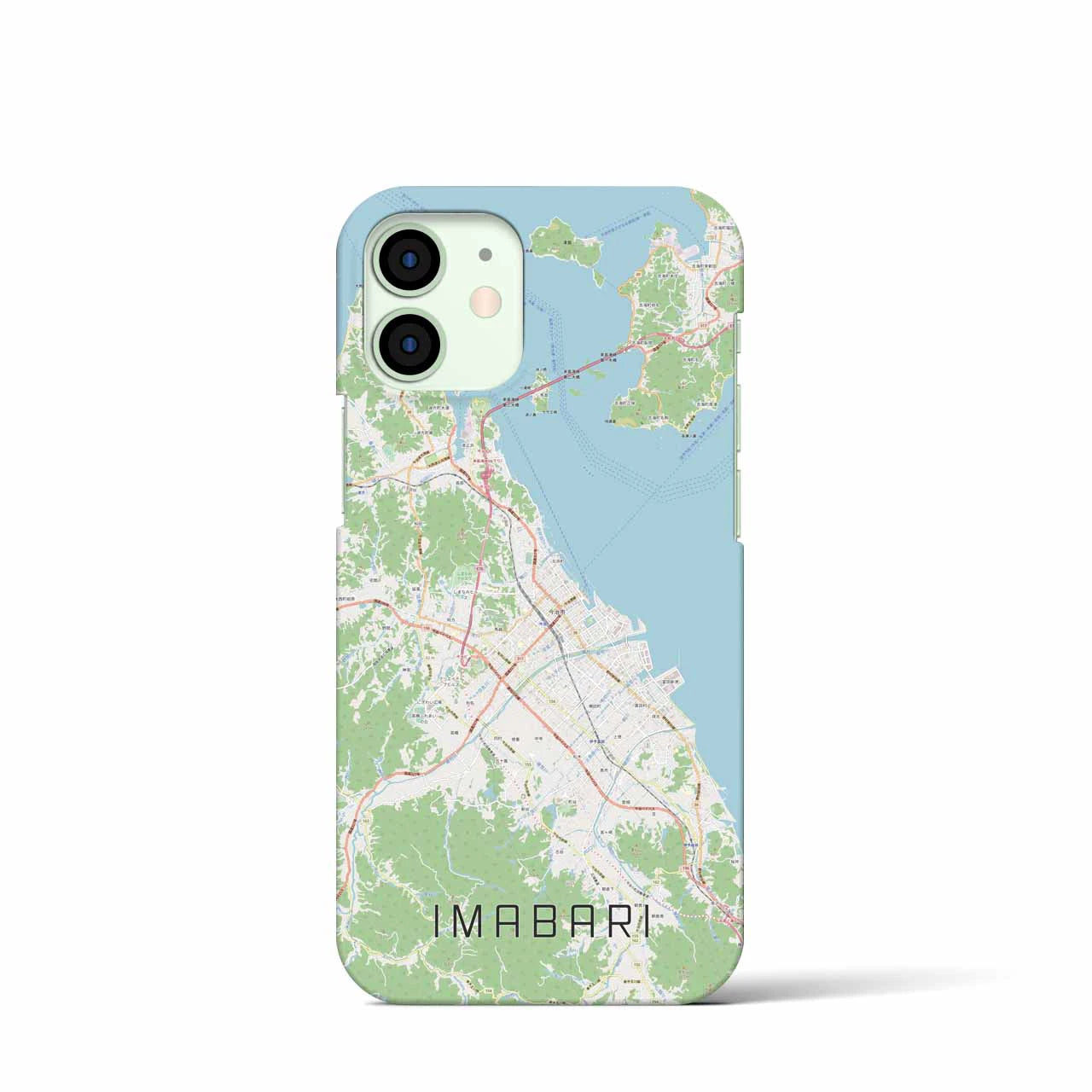 【今治2】地図柄iPhoneケース（バックカバータイプ・ナチュラル）iPhone 12 mini 用