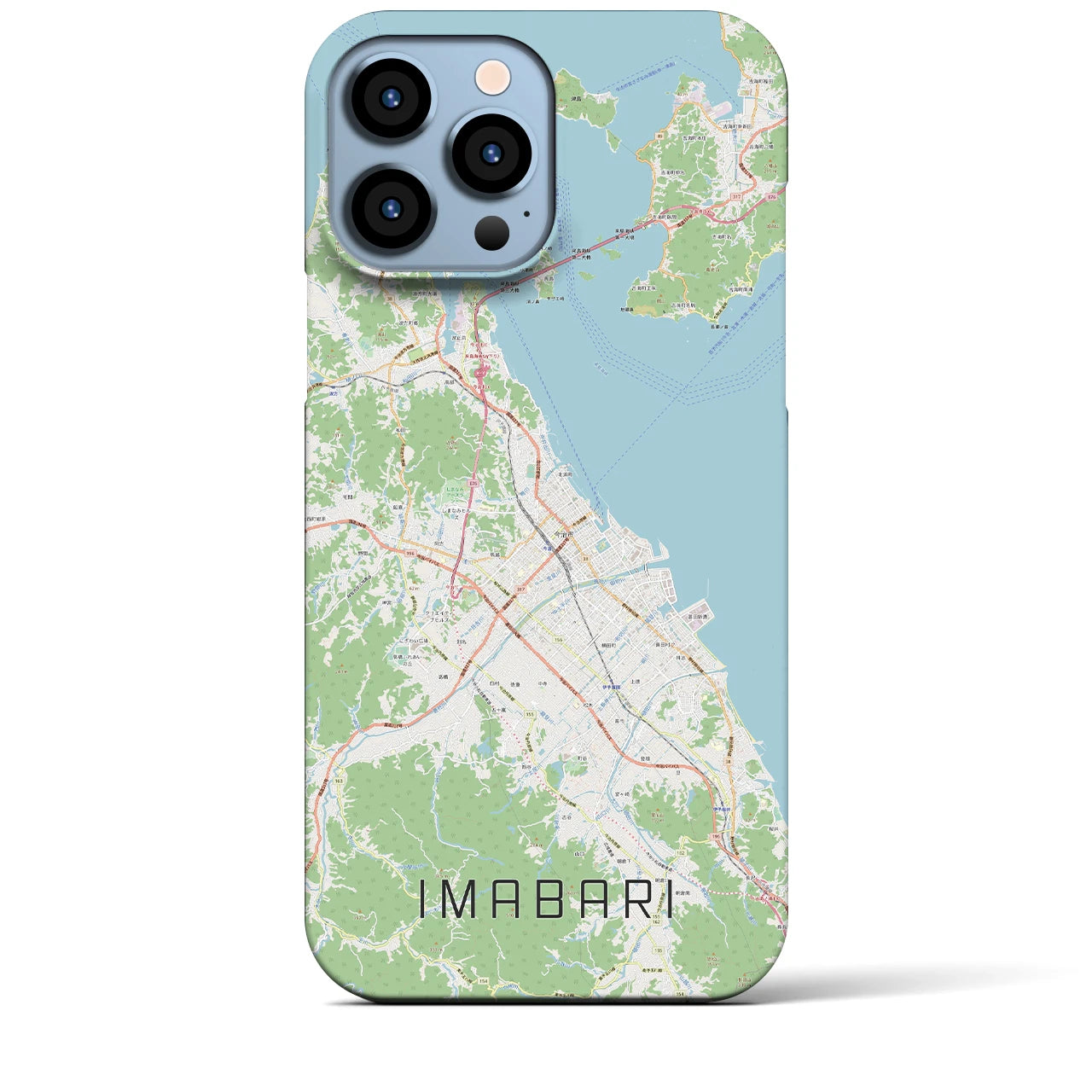 【今治2】地図柄iPhoneケース（バックカバータイプ・ナチュラル）iPhone 13 Pro Max 用