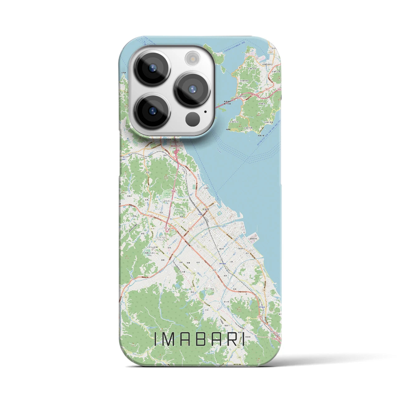 【今治2】地図柄iPhoneケース（バックカバータイプ・ナチュラル）iPhone 14 Pro 用