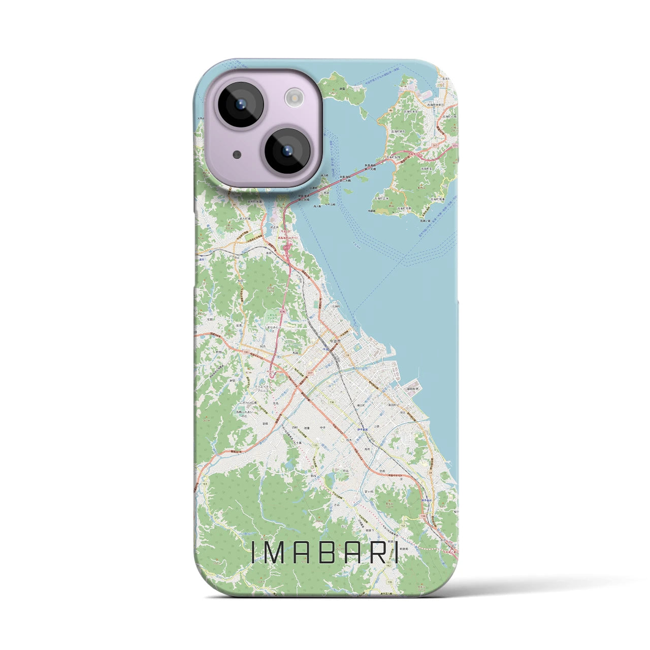 【今治2】地図柄iPhoneケース（バックカバータイプ・ナチュラル）iPhone 14 用