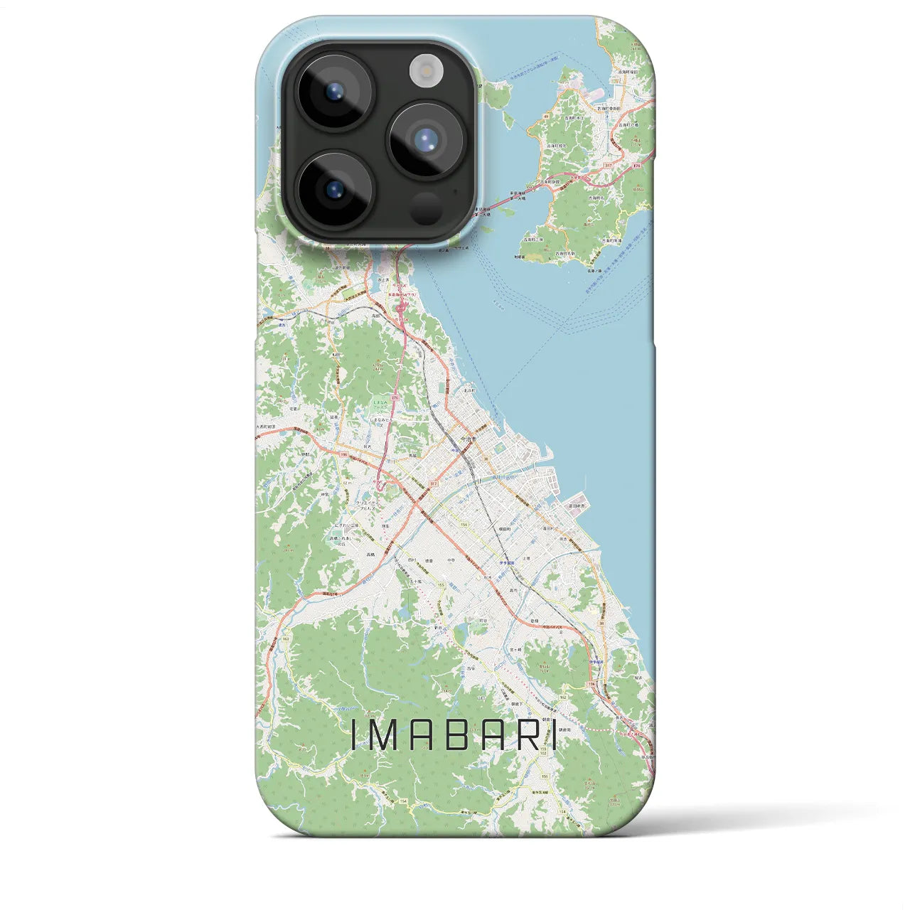 【今治2】地図柄iPhoneケース（バックカバータイプ・ナチュラル）iPhone 15 Pro Max 用
