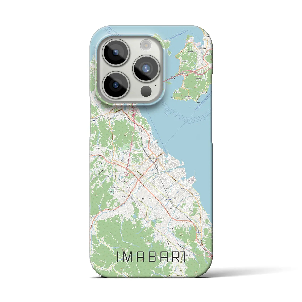 【今治2】地図柄iPhoneケース（バックカバータイプ・ナチュラル）iPhone 15 Pro 用