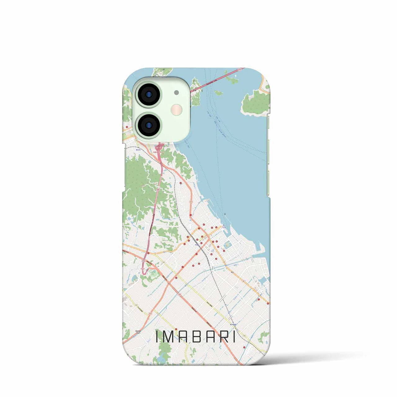 【今治】地図柄iPhoneケース（バックカバータイプ・ナチュラル）iPhone 12 mini 用