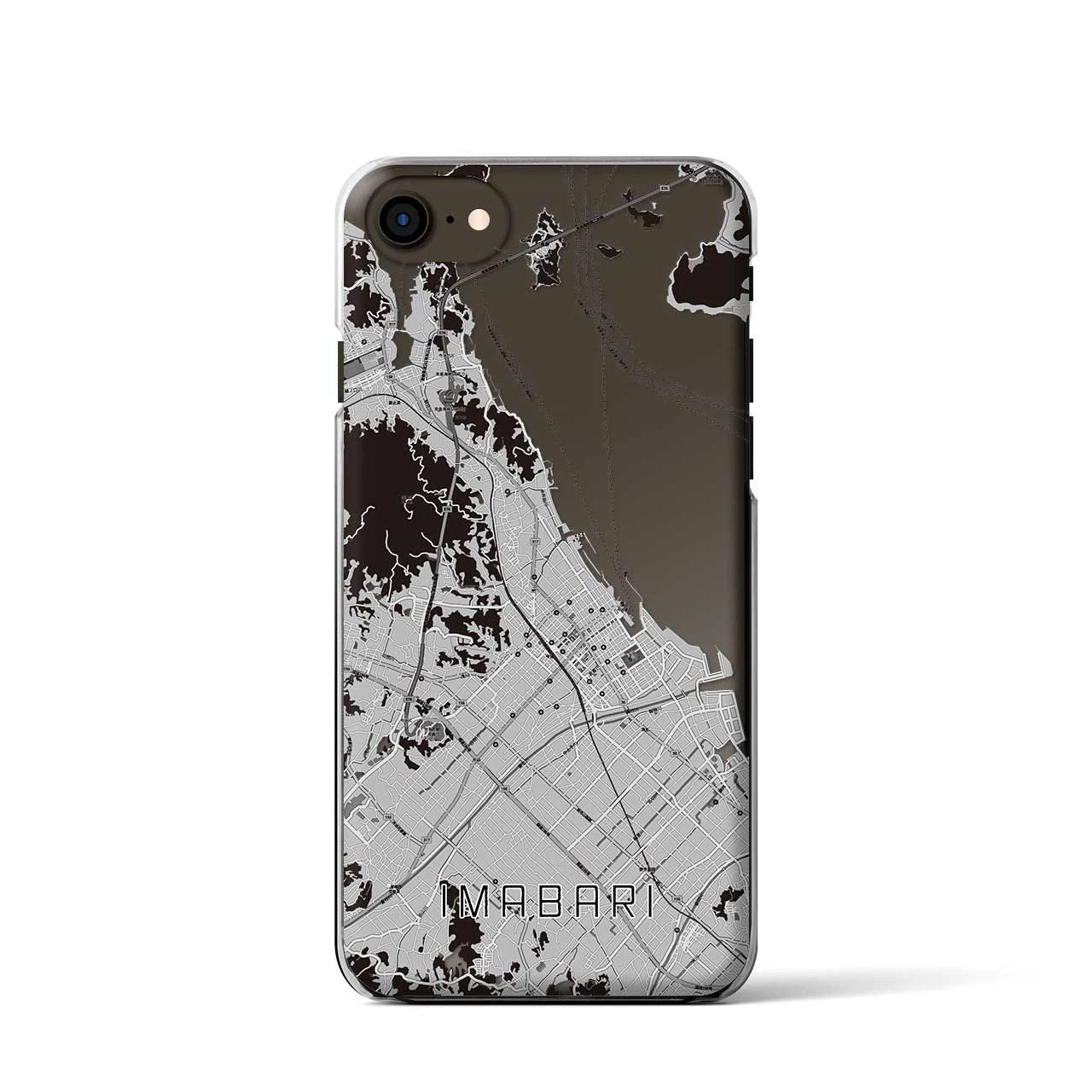 【今治】地図柄iPhoneケース（クリアタイプ・モノトーン）iPhone SE（第3 / 第2世代） / 8 / 7 / 6s / 6 用
