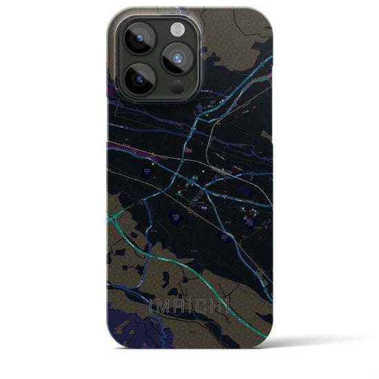 【今市】地図柄iPhoneケース（バックカバータイプ・ブラック）iPhone 15 Pro Max 用