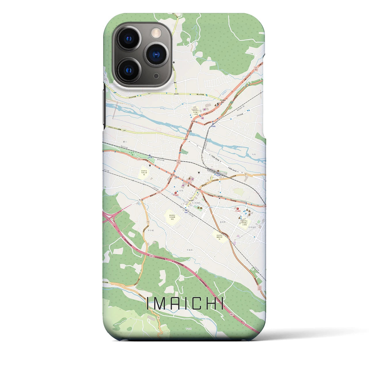 【今市】地図柄iPhoneケース（バックカバータイプ・ナチュラル）iPhone 11 Pro Max 用
