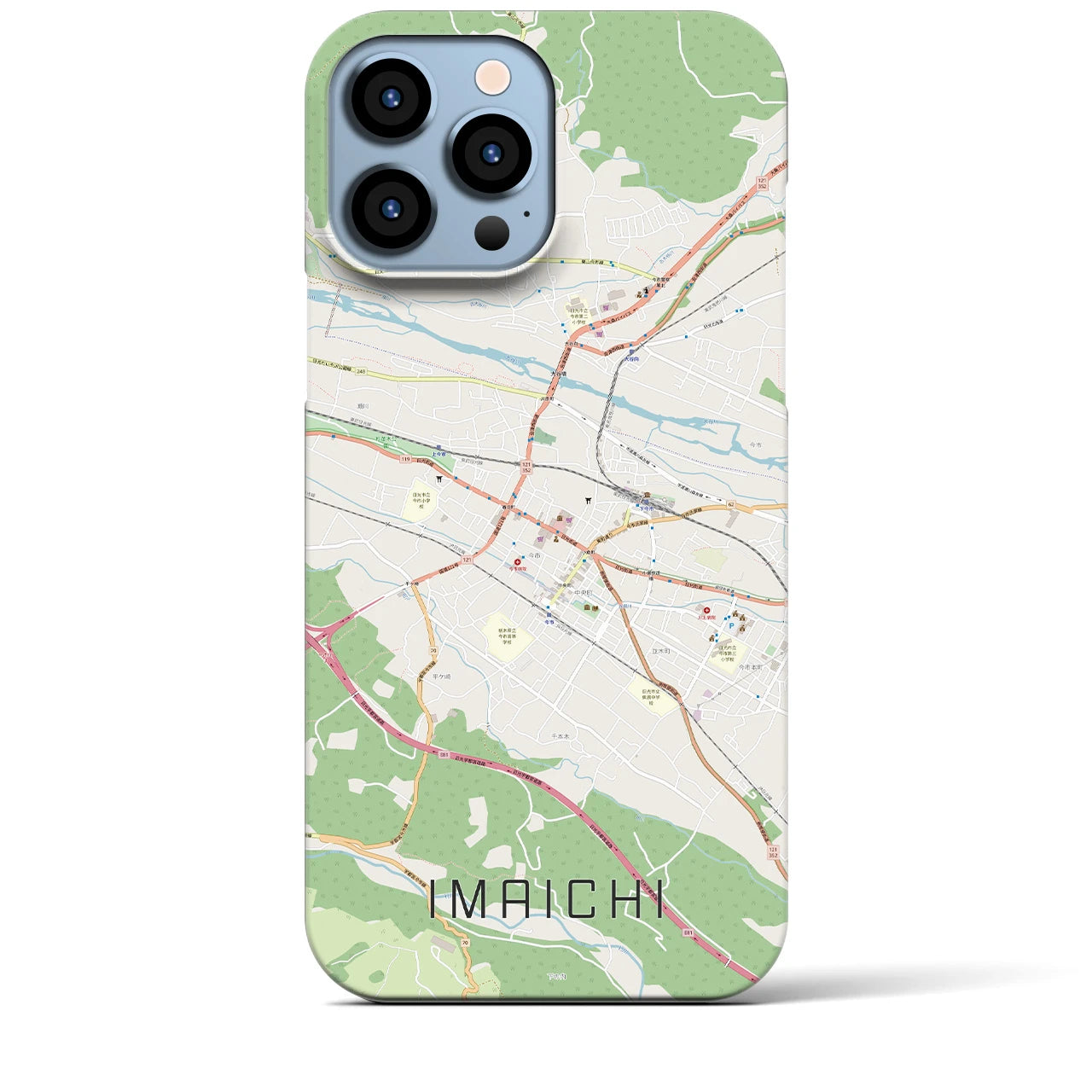 【今市】地図柄iPhoneケース（バックカバータイプ・ナチュラル）iPhone 13 Pro Max 用