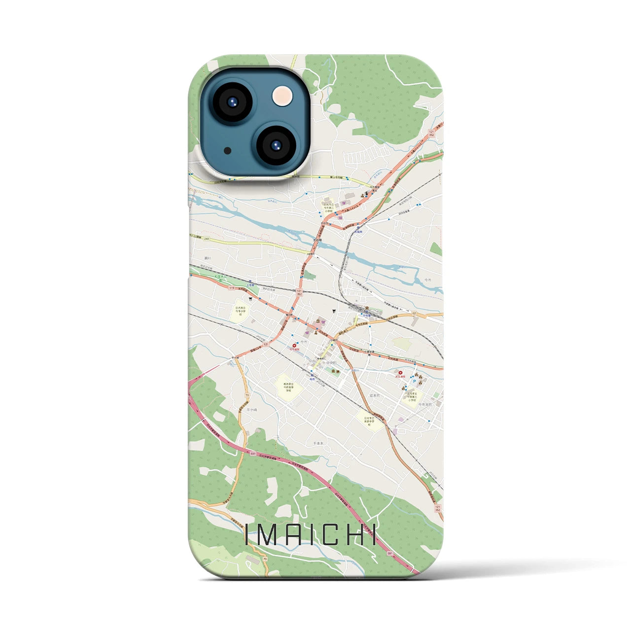 【今市】地図柄iPhoneケース（バックカバータイプ・ナチュラル）iPhone 13 用