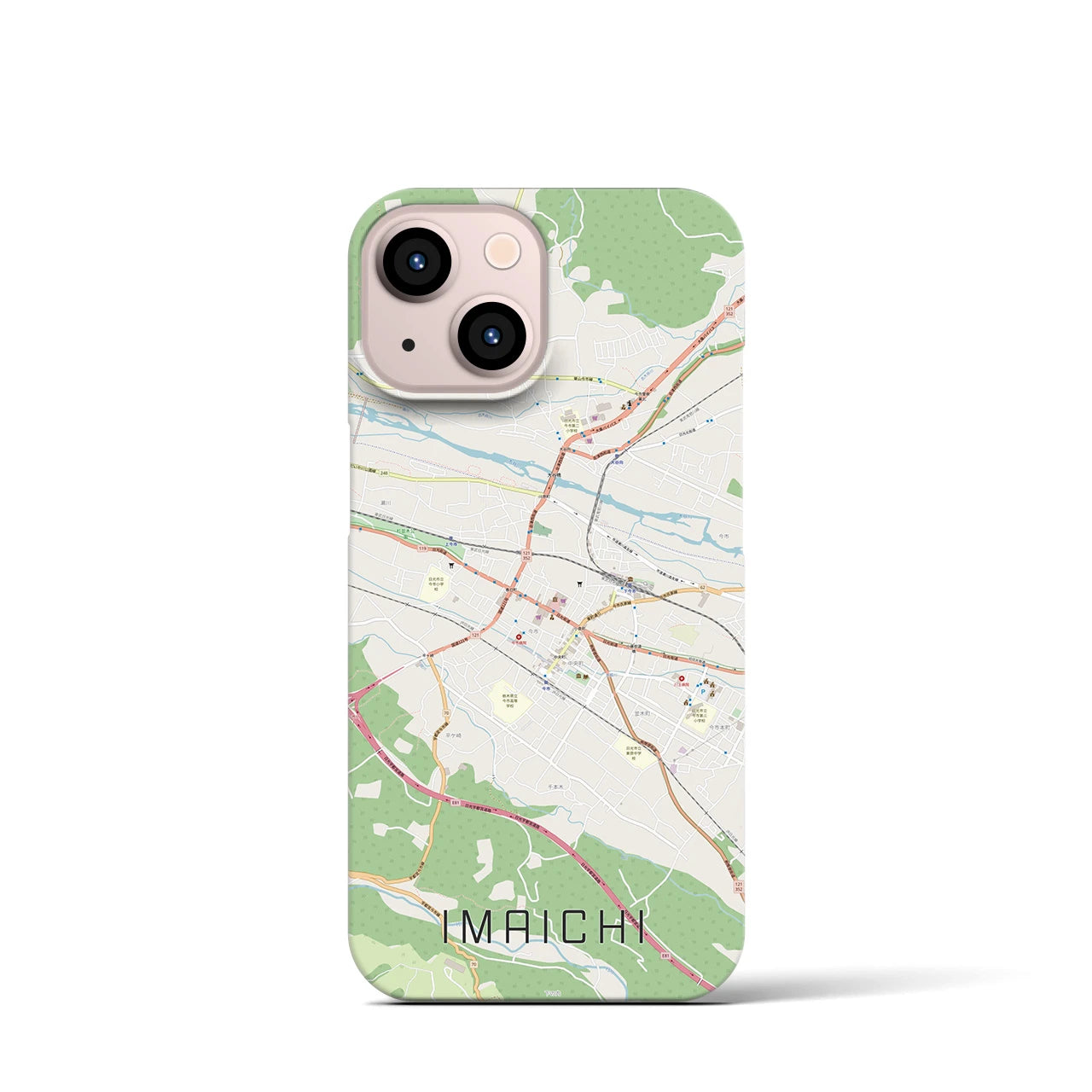 【今市】地図柄iPhoneケース（バックカバータイプ・ナチュラル）iPhone 13 mini 用