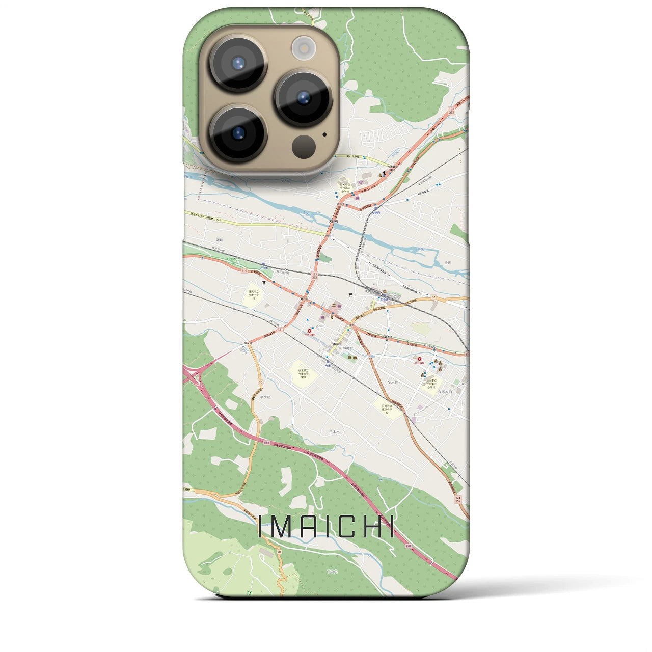 【今市】地図柄iPhoneケース（バックカバータイプ・ナチュラル）iPhone 14 Pro Max 用