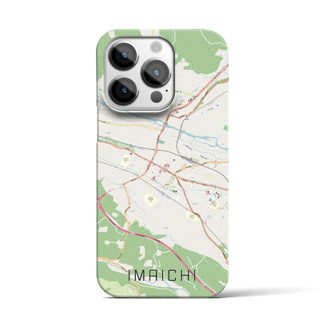 【今市】地図柄iPhoneケース（バックカバータイプ・ナチュラル）iPhone 14 Pro 用