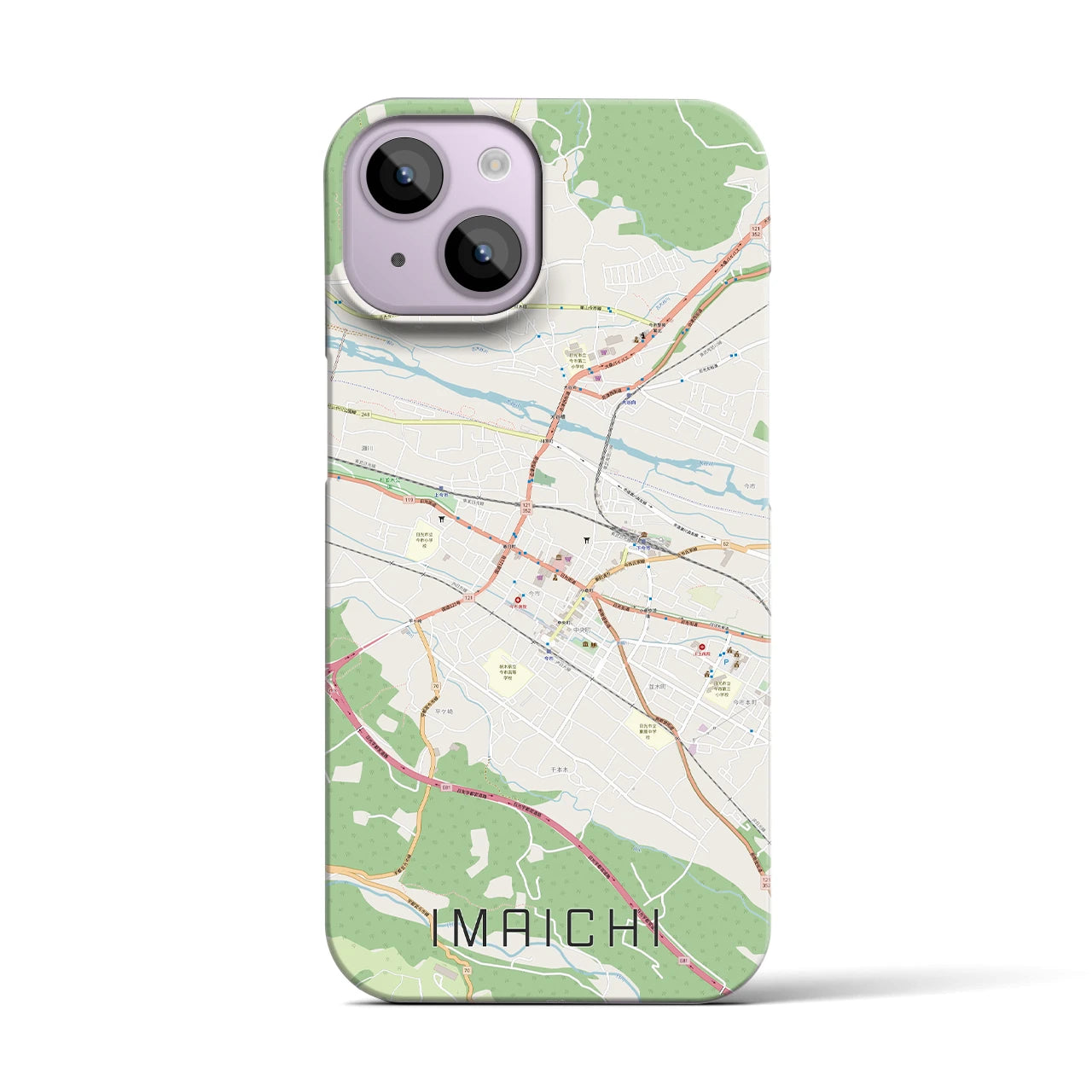 【今市】地図柄iPhoneケース（バックカバータイプ・ナチュラル）iPhone 14 用