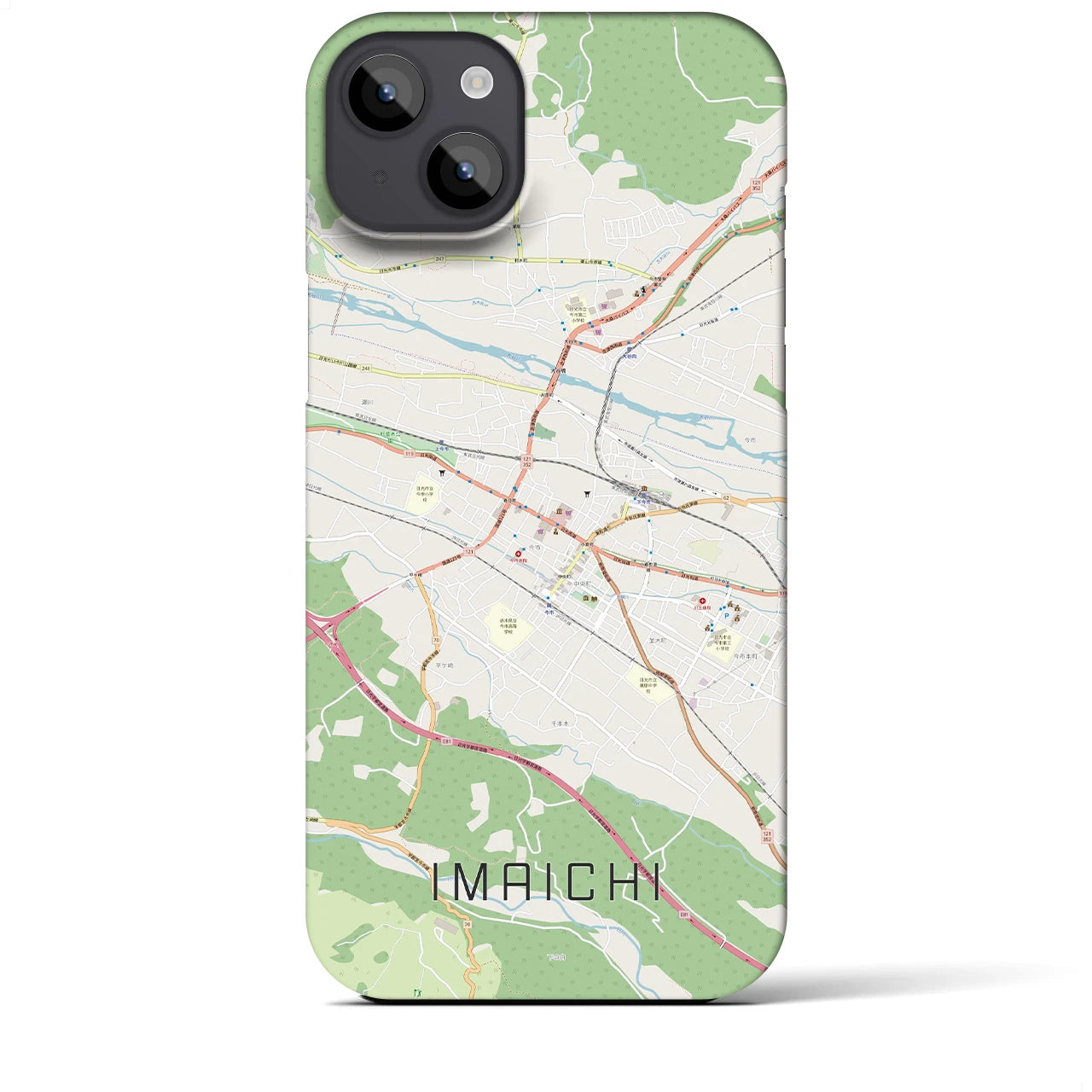 【今市】地図柄iPhoneケース（バックカバータイプ・ナチュラル）iPhone 14 Plus 用