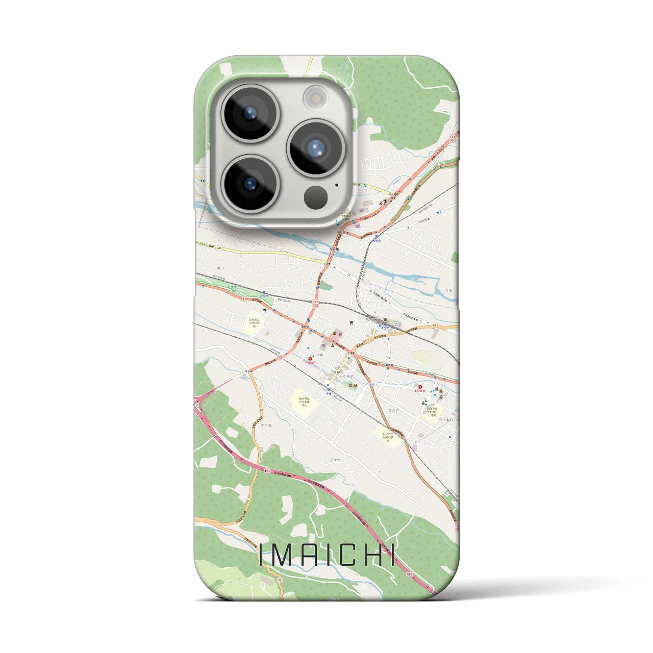 【今市】地図柄iPhoneケース（バックカバータイプ・ナチュラル）iPhone 15 Pro 用