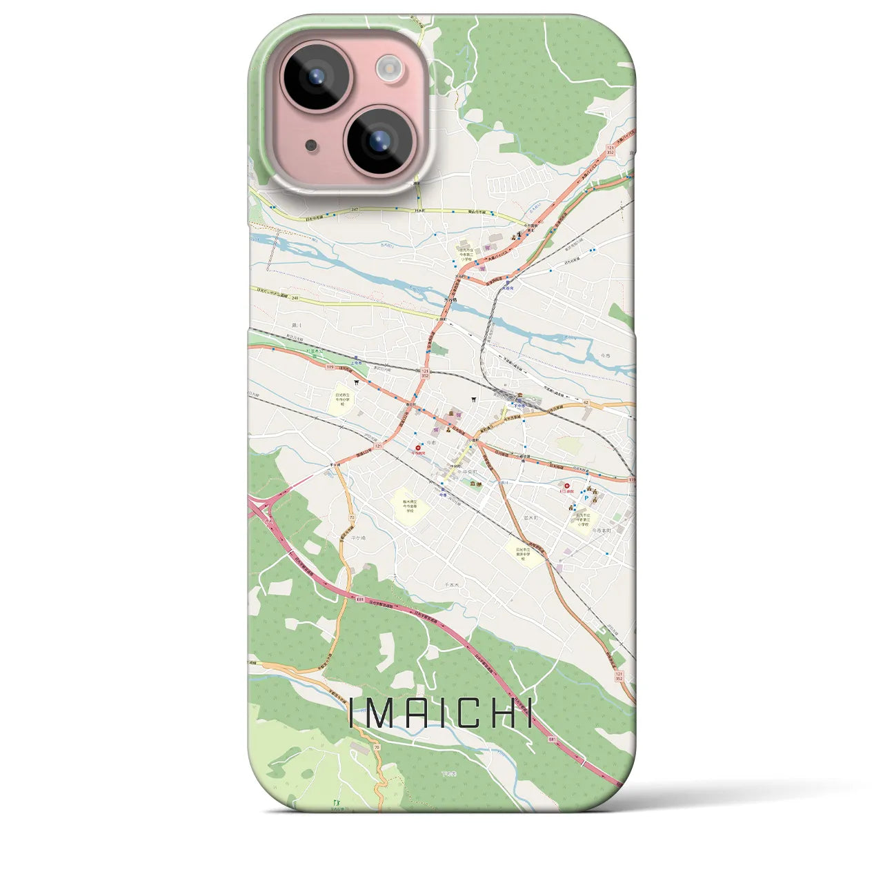 【今市】地図柄iPhoneケース（バックカバータイプ・ナチュラル）iPhone 15 Plus 用