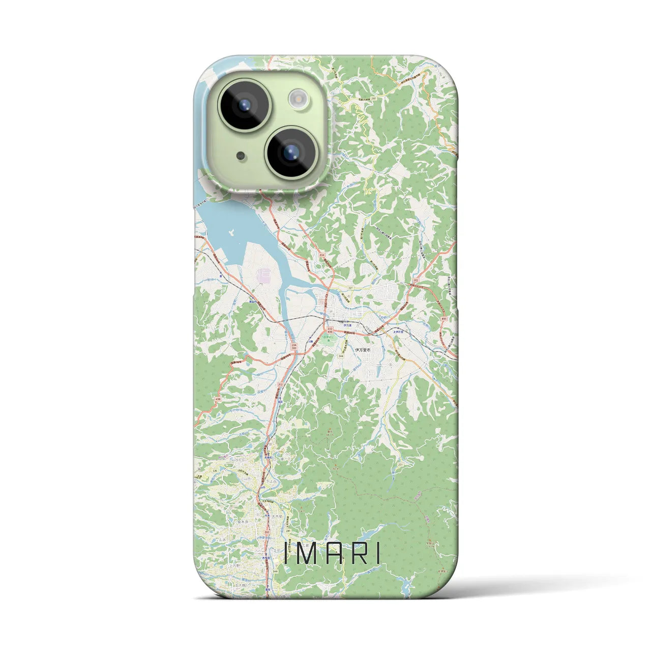 【伊万里】地図柄iPhoneケース（バックカバータイプ・ナチュラル）iPhone 15 用